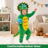Toddler Dinosaur Costume - 3D Hooded Triceratops Jumpsuit 2-4T