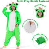 Adult Frog Onesie Costume - 3D Hooded Animal One-Piece Pajama for Halloween Men Women