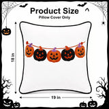 Halloween Pillow Covers 18x18 Set of 2, Pumpkin Garland Cases