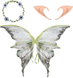 Fairy Wings Halloween Costume Set with Elf Ears for Women