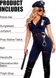 8PCS Women's Police Officer Costume