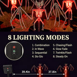 Solar Halloween Outdoor Skull Stake Lights, 8 Modes Remote