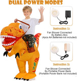 Inflatable Dinosaur Costume for Kids, Funny Blow Up Ride on Costumes for Halloween Cosplay Parties