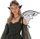 Black Fairy Wings for Women, 3-Piece Costume Accessory Set