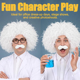 Mad Scientist Wig and Mustache Set for Adults