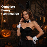 Black Bunny Ears Costume Accessories Set for Women