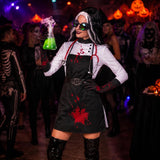 Women's Mad Scientist Costume, Creepy Science Cosplay Set