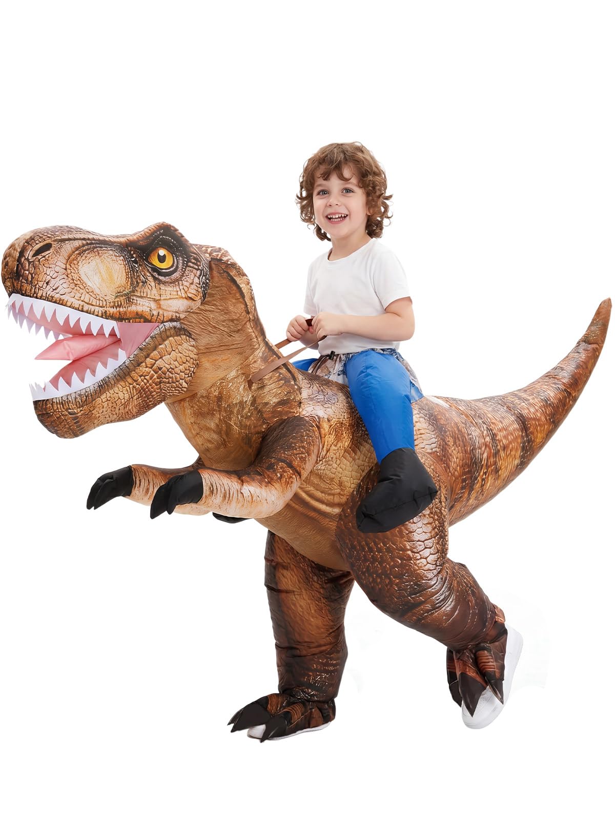 Inflatable T-Rex Costume for Kids, Funny Blow Up Ride-on Dino
