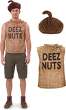 Funny Acorn Costume for Men, Adult Nut Sack Halloween Costume with Hat for Party Cosplay