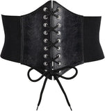 Black Corset Belt for Women, Wide Waist Belt