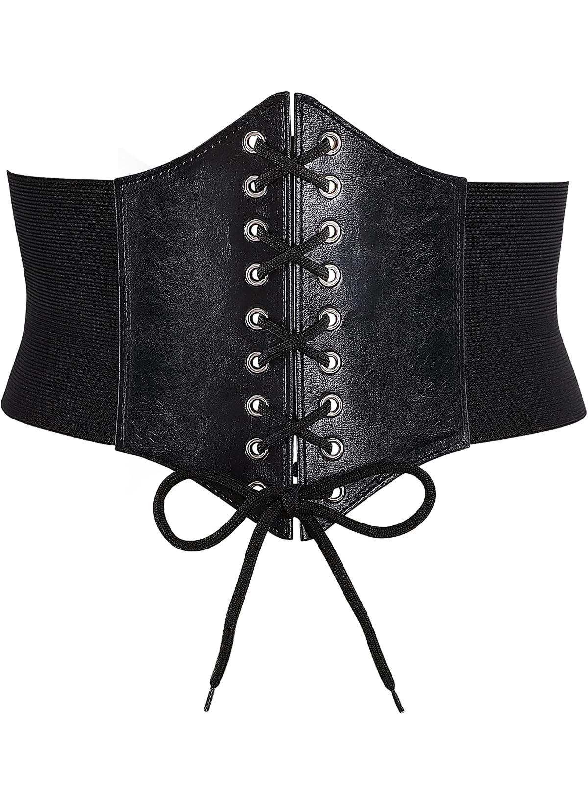 Black Corset Belt for Women, Wide Waist Belt