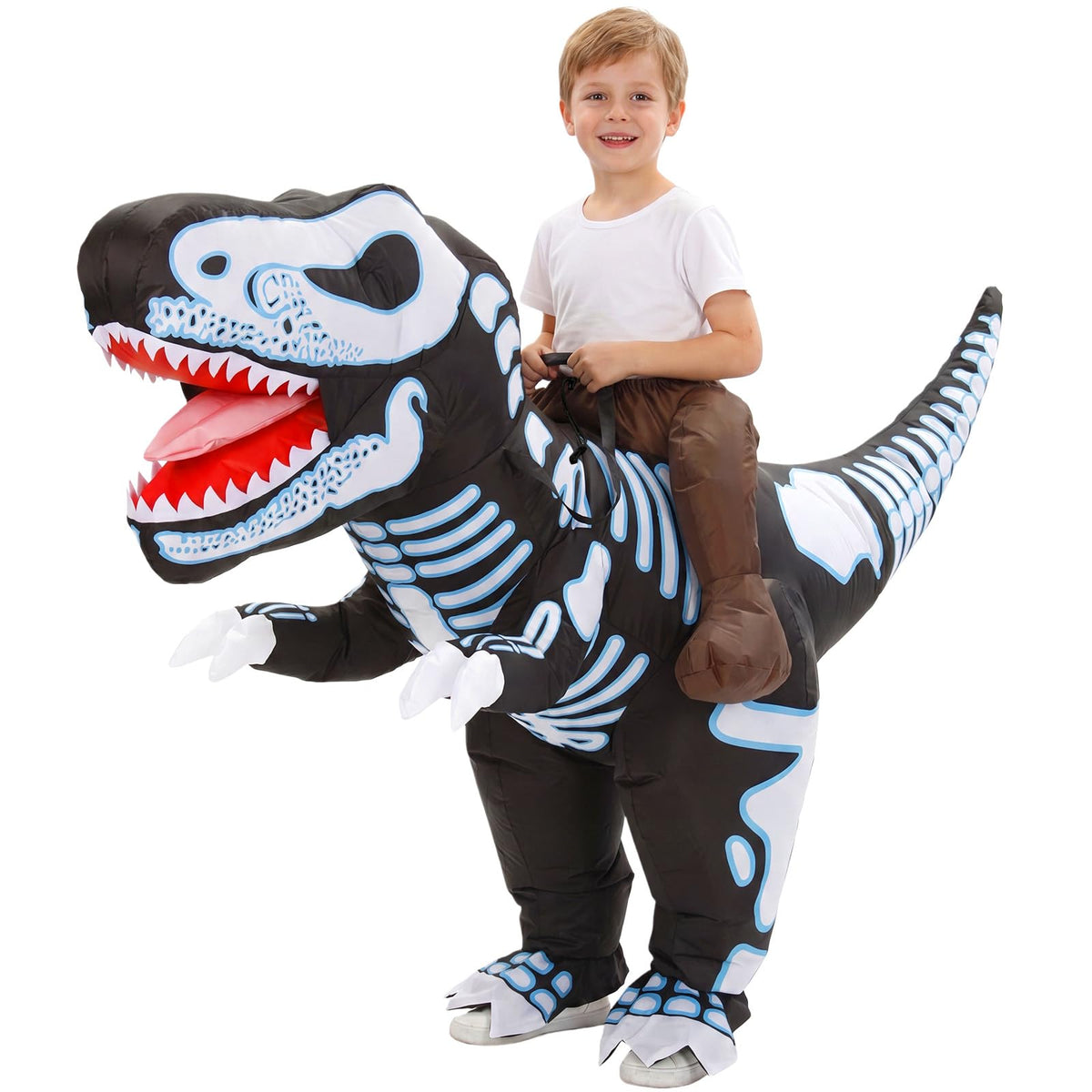 Inflatable T-Rex Costume for Kids, Funny Blow Up Ride-on Dino