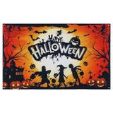 Happy Halloween Banner, Orange Pumpkin Halloween Backdrops