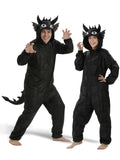 Adult Night Dragon Onesie Costume - 3D Hooded Animal One-Piece Pajama for Halloween Men Women