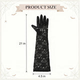 Floral Long Lace Gloves Halloween Costume for Women
