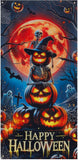 Halloween Door Cover, 73*36in Orange Pumpkin Door Decorations