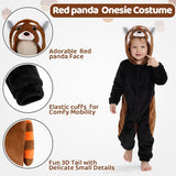 Toddler Red Panda Costume for Girls & Boys - 3D Hooded Animal Jumpsuit for Halloween Party
