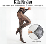 6 Pairs Fishnet Tights for Women, Halloween Costume Accessory
