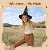 Scarecrow Costume Accessories Set with Hat for Kids, 6 Pieces