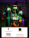 8FT Halloween Inflatable Witch Outdoor Decoration, Blow Up Yard Decor with Built-in LEDs, Witches with Cauldron for Lawn, Garden, Party