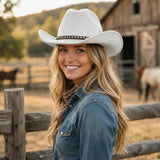 Cowboy Hat with Hat Band for Women Men