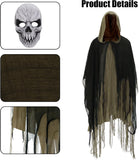 Grim Reaper Costume for Men Women Adult Scary Hooded Cloak Halloween Cape Cosplay Costumes