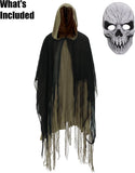 Grim Reaper Costume for Men Women Adult Scary Hooded Cloak Halloween Cape Cosplay Costumes