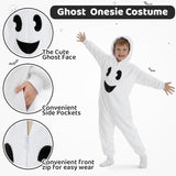 Kids Cute Ghost Costume for Girls & Boys - 3D Hooded Animal Jumpsuit for Halloween Party