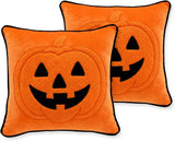 Halloween Pillow Covers 18x18 Set of 2, Pumpkin Lantern Cases