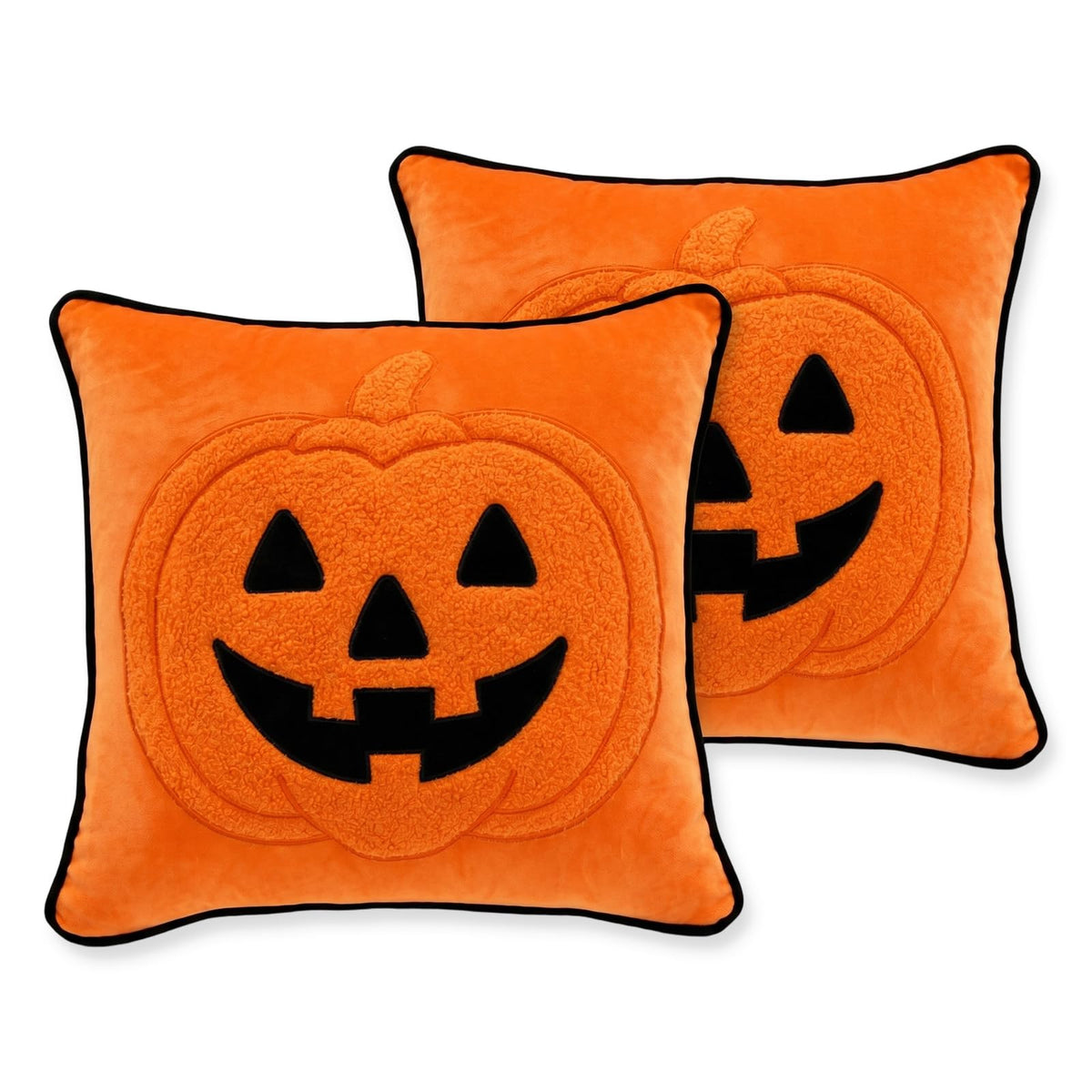 Halloween Pillow Covers 18x18 Set of 2, Pumpkin Lantern Cases