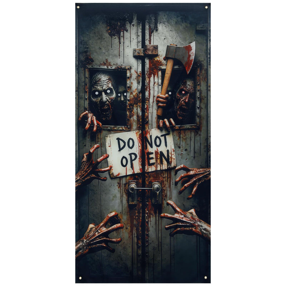 Halloween Door Cover, 73 * 36 inch Spooky Bloody Zombie