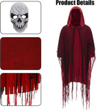 Grim Reaper Costume for Men Women Adult Scary Hooded Cloak Halloween Cape Cosplay Costumes