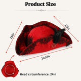 Tricorn Pirate Hat with feather