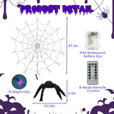 4FT Lighted Halloween Decorations Spider Web Lights, Purple