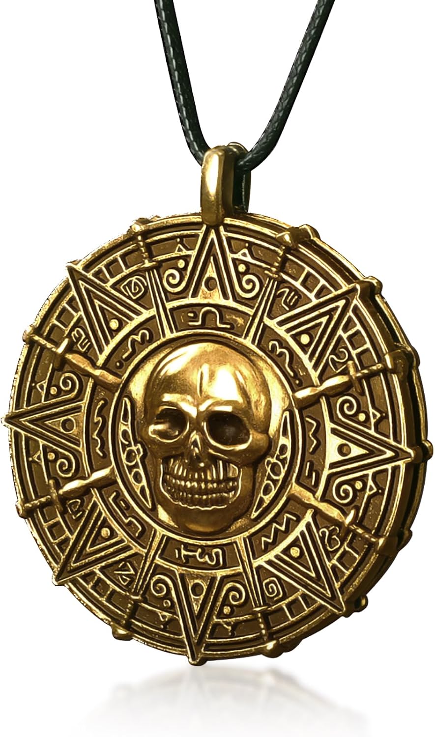 Pirate Coin Necklace Halloween Costume Accessory for Adults