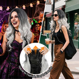 Gray Ombre Wig for Women, Long Wavy Costume Wig
