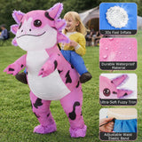 Inflatable Axolotl Costume for Kids – Funny Blow Up Ride on Costumes for Halloween & Cosplay Parties