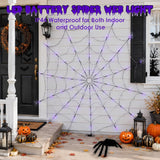 4FT Lighted Halloween Decorations Spider Web Lights, Purple