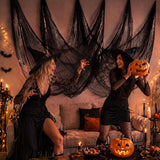 PARTY TELLER 6-Pack Black Creepy Cloth, Halloween Gauze Spider Web Decor
