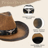 Cowboy Hat with Hat Band for Women Men