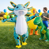 Inflatable Axolotl Costume for Adults Funny Blow Up Party Suit