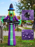 8FT Halloween Inflatable Witch Yard Decor, LED Blow Up Outdoor