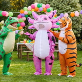 Inflatable Axolotl Costume for Adults Funny Blow Up Party Suit