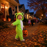 Toddler Frog Costume for Girls & Boys - 3D Hooded Animal Jumpsuit for Halloween Party