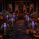 Solar Halloween Outdoor Skull Stake Lights, 8 Modes Remote