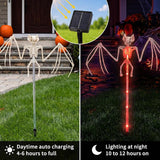 Solar Halloween Outdoor Skull Stake Lights, 8 Modes Remote