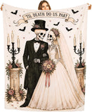 Skull Blanket, Till Death Do Us Part Halloween Blanket