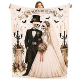 Skull Blanket, Till Death Do Us Part Halloween Blanket