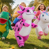 Inflatable Axolotl Costume for Kids – Funny Blow Up Ride on Costumes for Halloween & Cosplay Parties