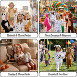 Kids Dalmatian Costume for Girls & Boys - 3D Hooded Animal Jumpsuit for Halloween Party
